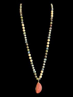 Rhodochrosite Necklace with other Natural Stones and Glass beads. Boho NWOT.